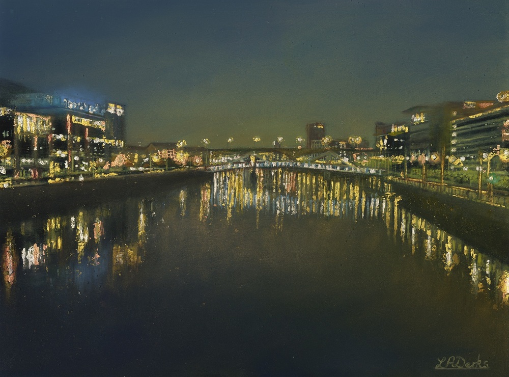 'Squiggly Bridge by Night' by artist Lesley Anne Derks